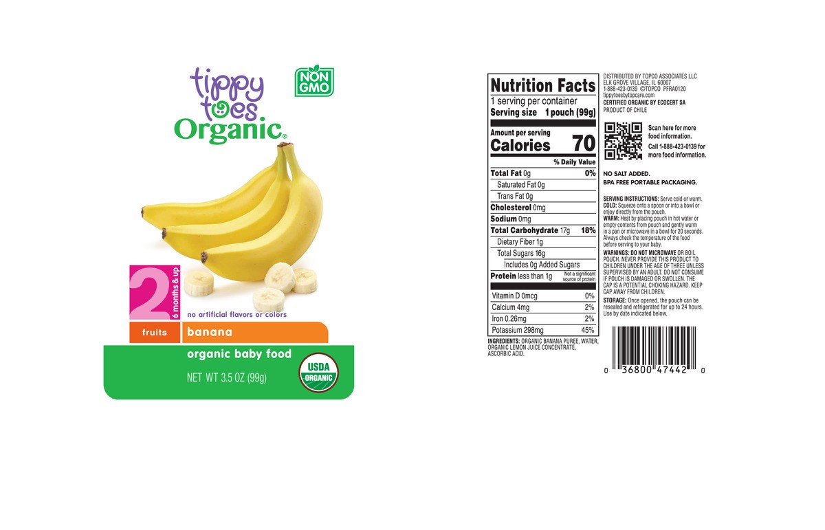 slide 14 of 14, Tippy Toes Organic 2 (6 Months & Up) Banana Baby Food 3.5 oz, 3.5 oz