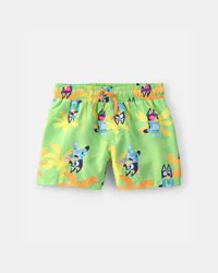Carter's Toddler Boy Bluey Swim Trunks - Green, 4T
