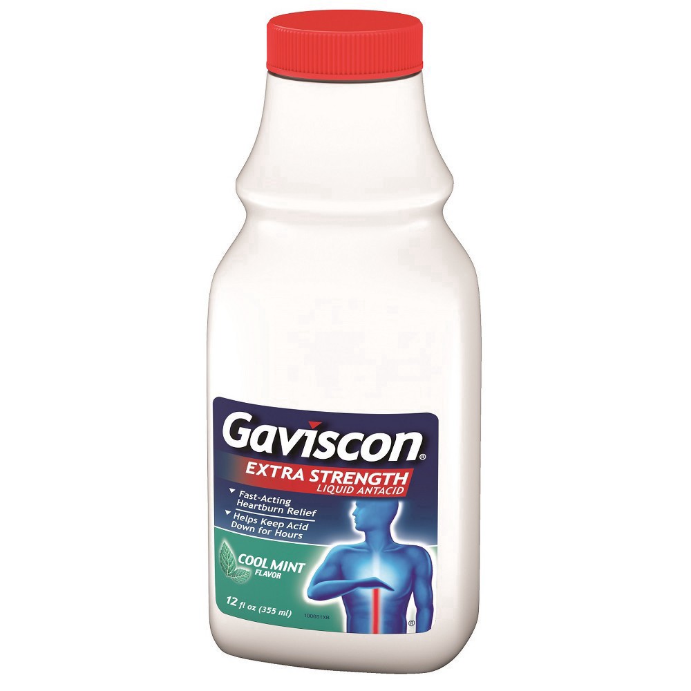 slide 44 of 88, Gaviscon Extra Strength Antacid Liquid Cool Mint, 12 oz