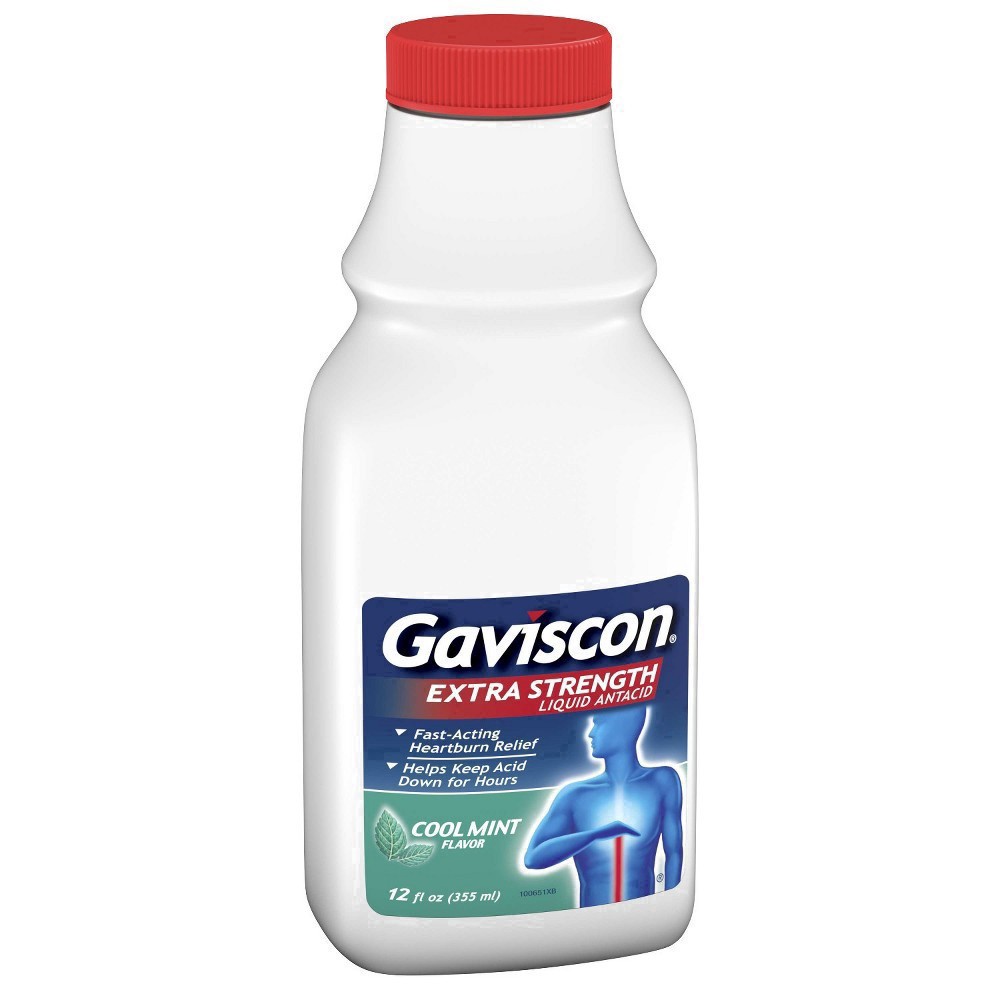 slide 14 of 88, Gaviscon Extra Strength Antacid Liquid Cool Mint, 12 oz