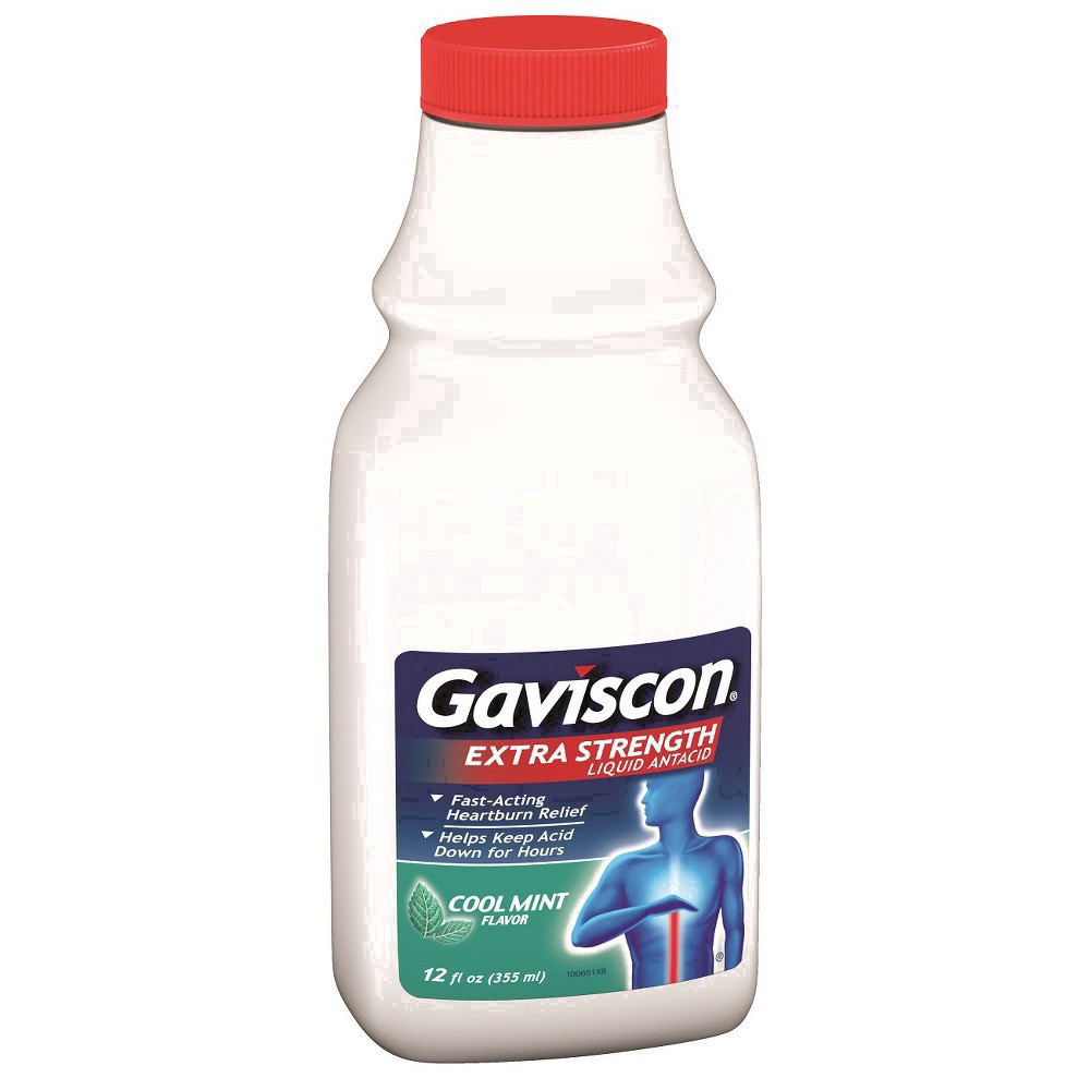 slide 23 of 88, Gaviscon Extra Strength Antacid Liquid Cool Mint, 12 oz