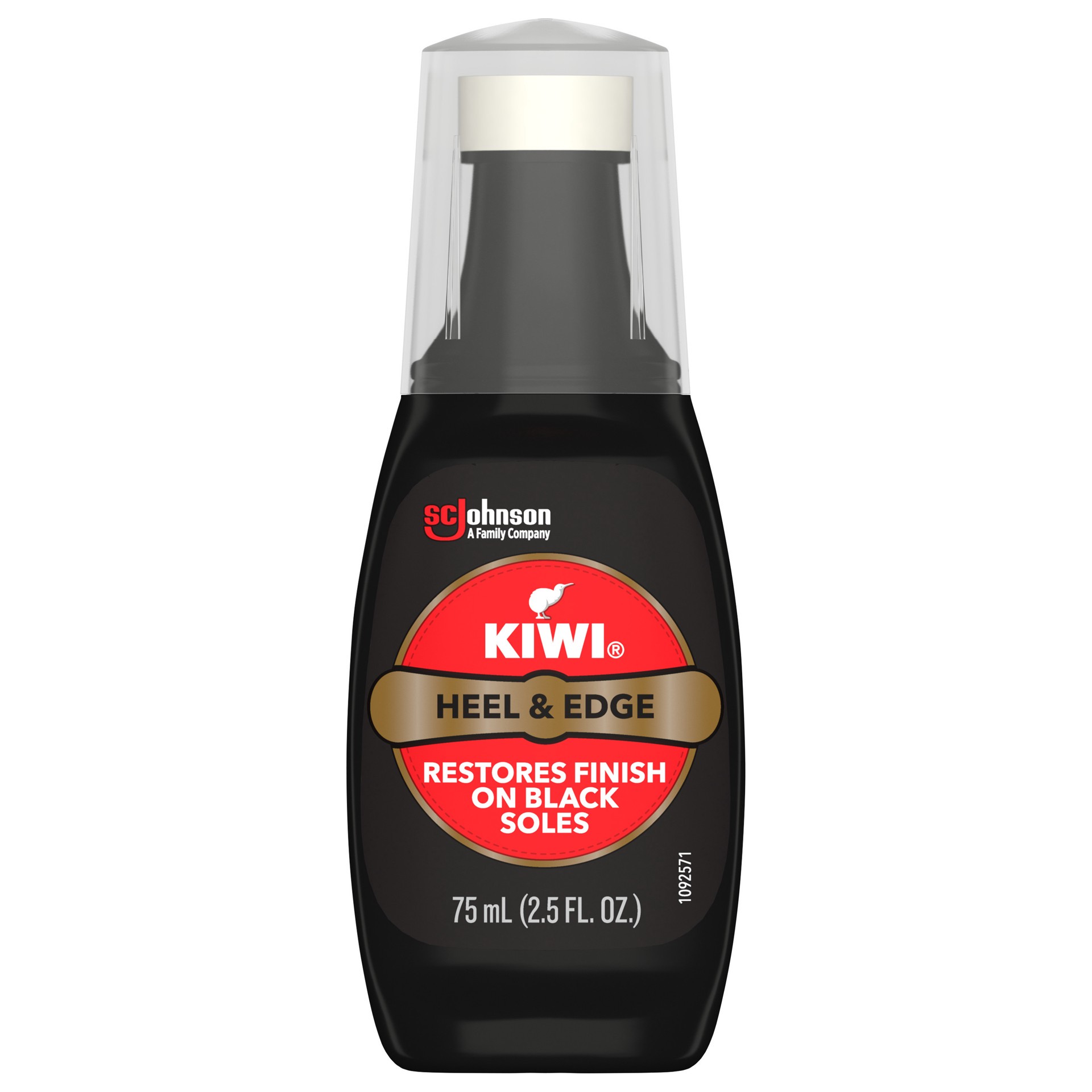 slide 1 of 5, KIWI Heel & Edge, Black, 2.5 oz, 2.50 fl oz