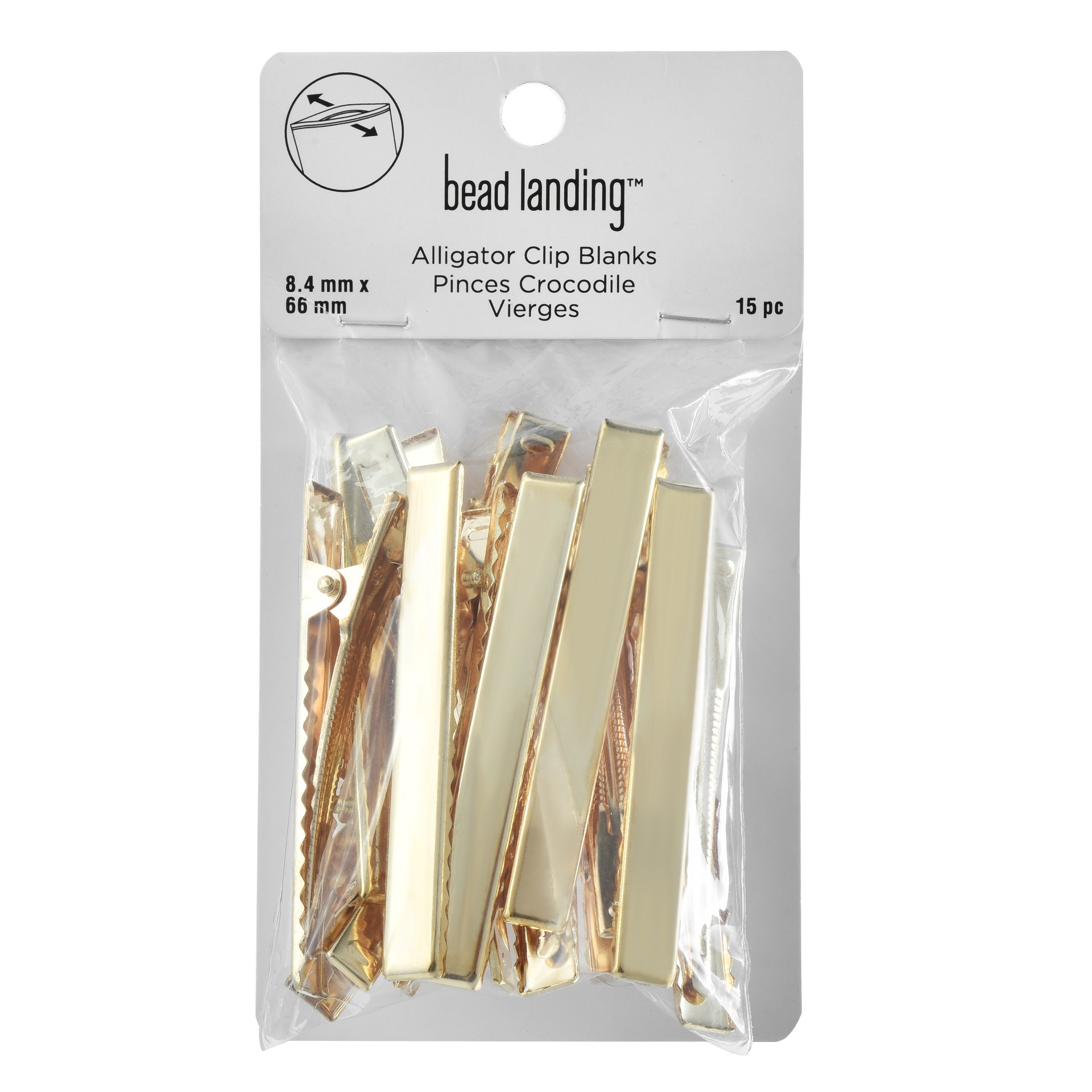 slide 3 of 3, 8.5mm Alligator Clip Blanks, 15ct. By Bead Landing, 5 mm