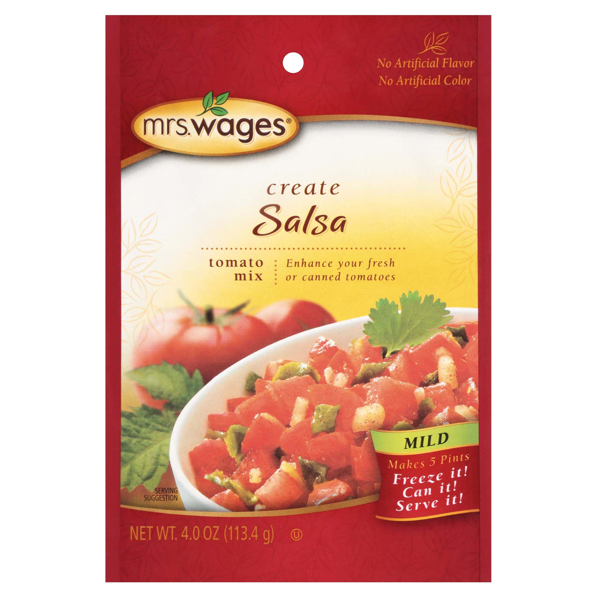 slide 1 of 6, Mrs. Wages Mild Salsa Tomato Seasoning Mix, 4 oz