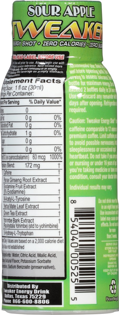 slide 10 of 13, Tweaker Extra Strength Sour Apple Energy Shot - 2 fl oz, 2 fl oz