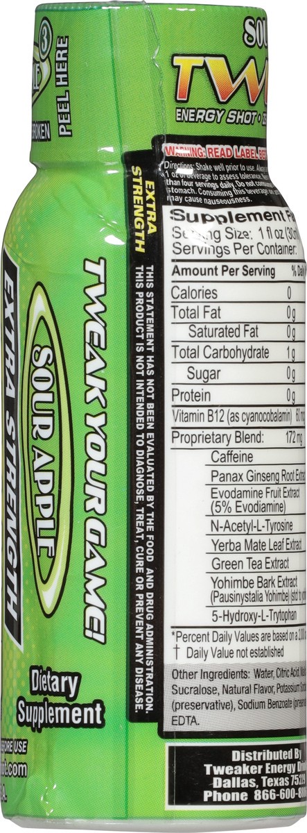 slide 8 of 13, Tweaker Extra Strength Sour Apple Energy Shot - 2 fl oz, 2 fl oz