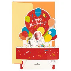 Hallmark Paper Wonder Peanuts Pop Up Birthday Card with Music (Snoopy, Birthday Balloons)
