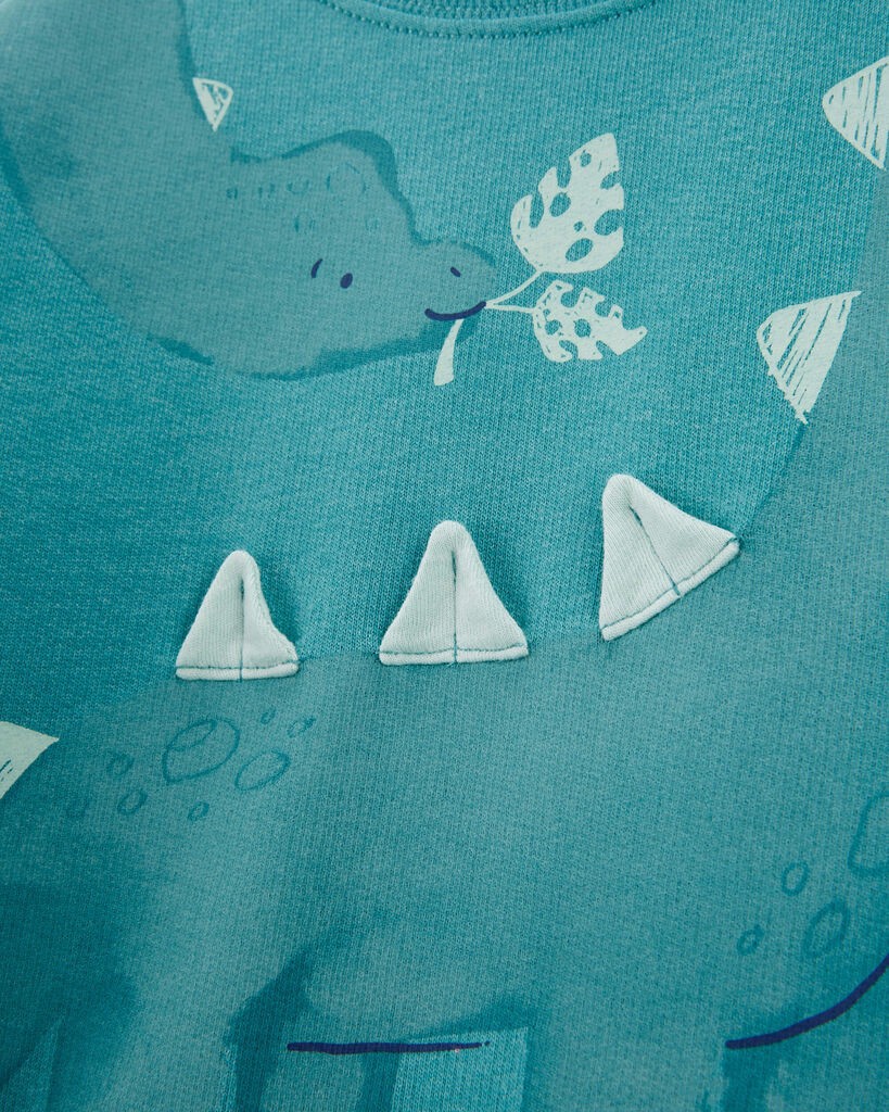 slide 2 of 3, Carter's Baby 2-Piece Dinosaur Pullover & Jogger Pant Set Turquoise/Heather 24M, 1 ct