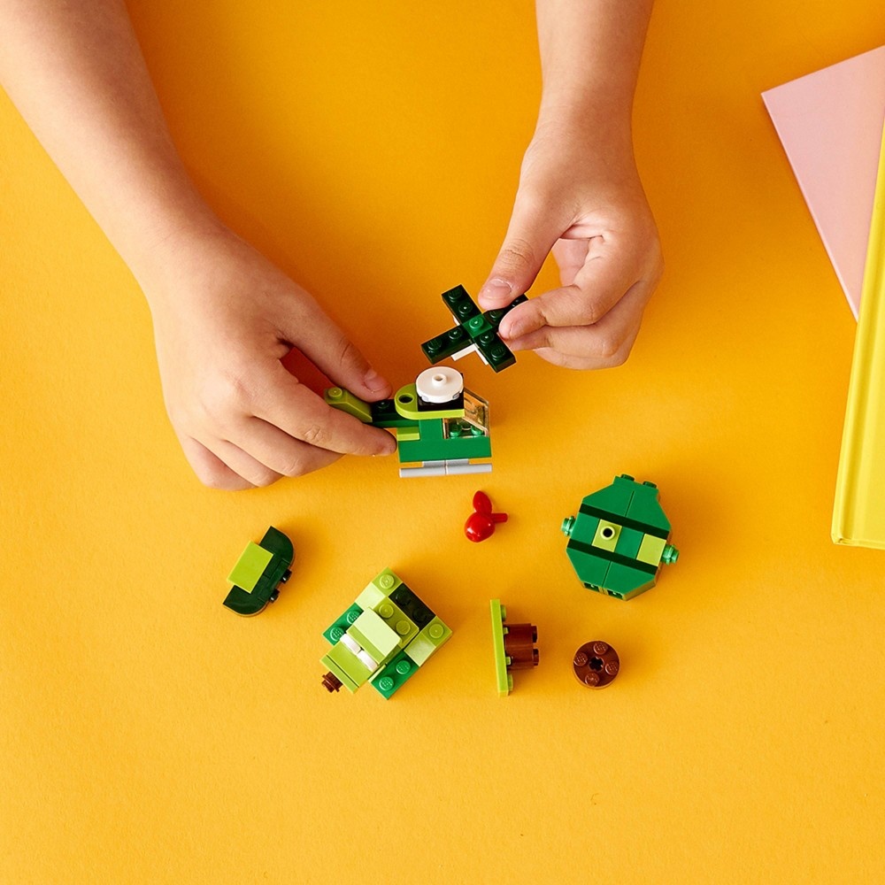 slide 7 of 7, LEGO Classic Creative Green Bricks 11007 Kids' Building Toy Starter Set, 1 ct