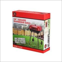 Uniqueware 18 Inch Square BBQ Grill With Wheels