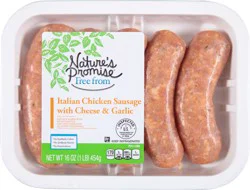 Nature''s Promise Free From Chicken with Cheese & Garlic Italian Sausage 16 oz
