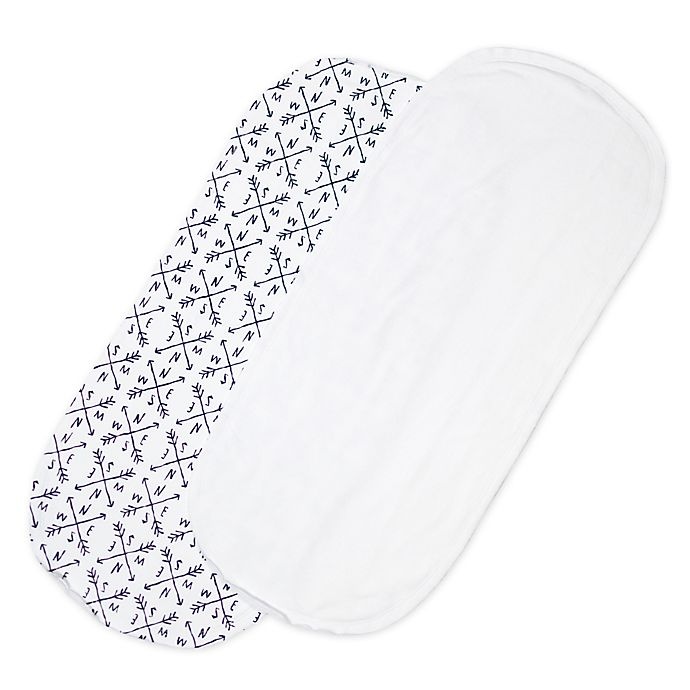 slide 1 of 3, The Honest Company Patterned Changing Pad Liner - White/Blue, 1 ct