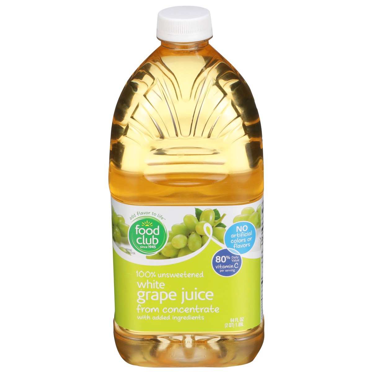 slide 1 of 9, Food Club 100% White Grape Juice, 64 fl oz