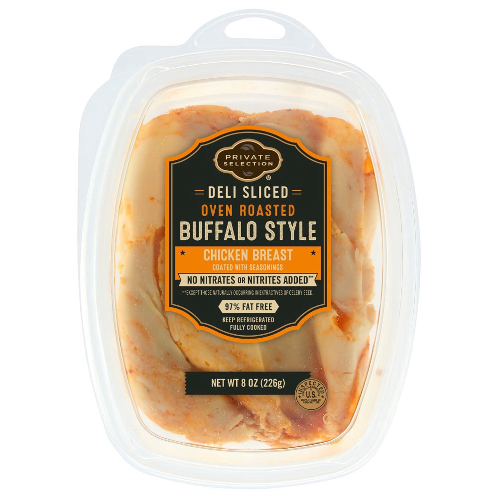 slide 2 of 2, Private Selection Buffalo Style Oven Roasted Chicken Breast Deli Sliced, 8 oz