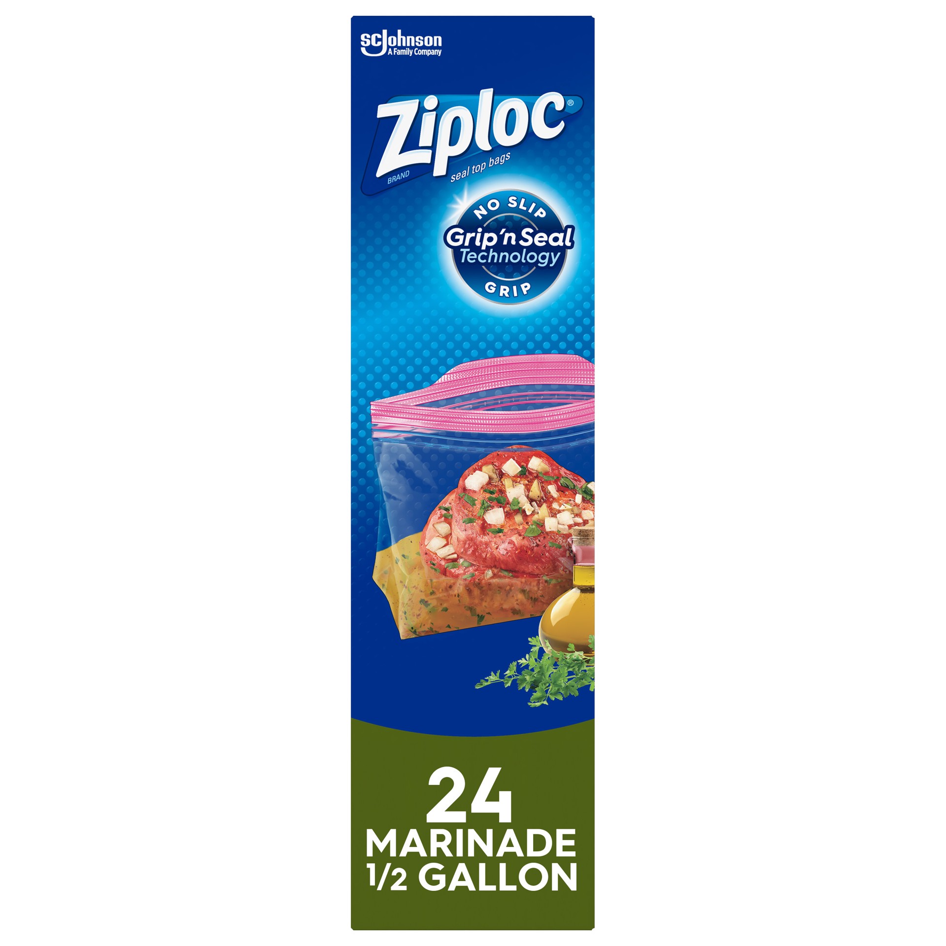 slide 5 of 5, Ziploc Expandable Bottom Marinade Bags, 24 ct