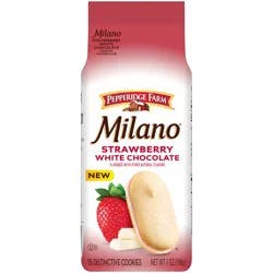 Pepperidge Farm Milano White Chocolate Strawberry Flavored Cookies, 7 oz Bag