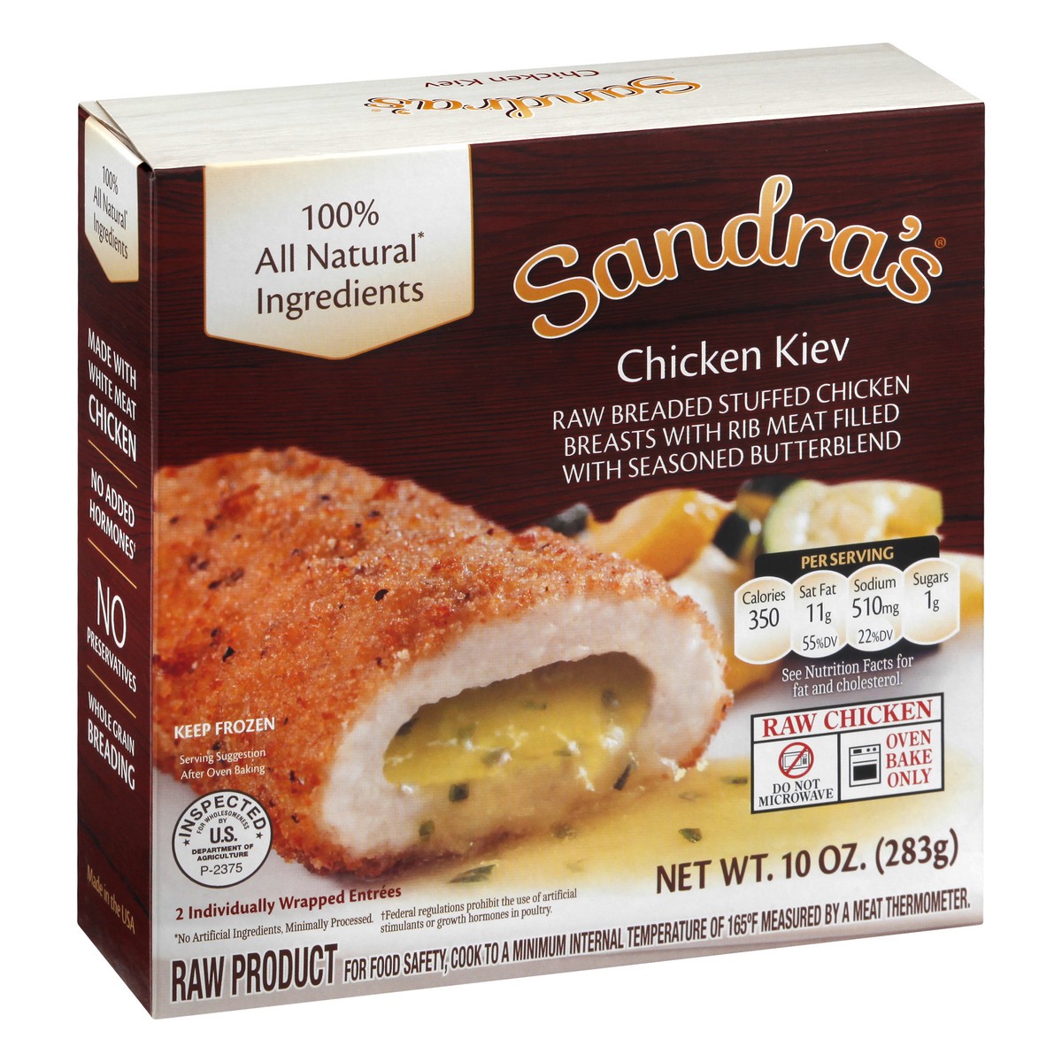 slide 12 of 13, Sandra's Chicken Kiev Stuffed Chicken Breasts 2 ea, 2 ct