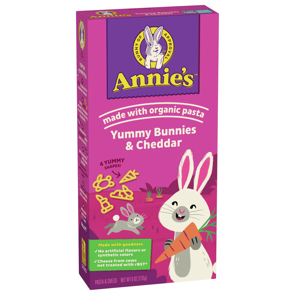 slide 3 of 9, Annie's Yummy Bunnies and Cheddar, Made with Real Cheese and Organic Pasta, 6 oz, 6 oz