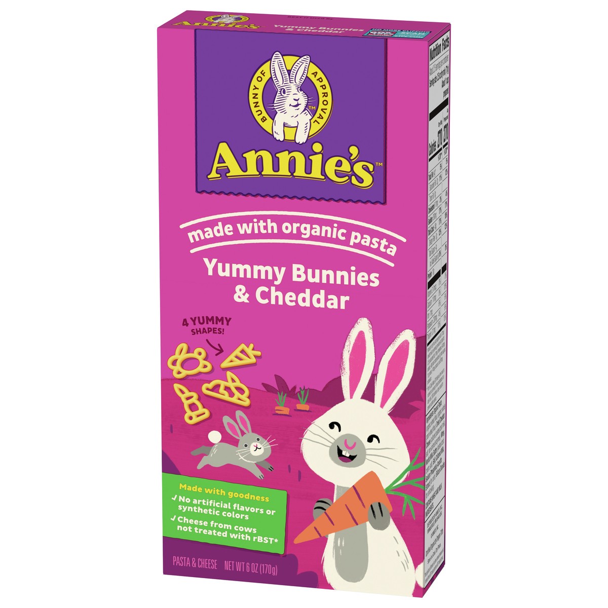 slide 4 of 9, Annie's Yummy Bunnies and Cheddar, Made with Real Cheese and Organic Pasta, 6 oz, 6 oz