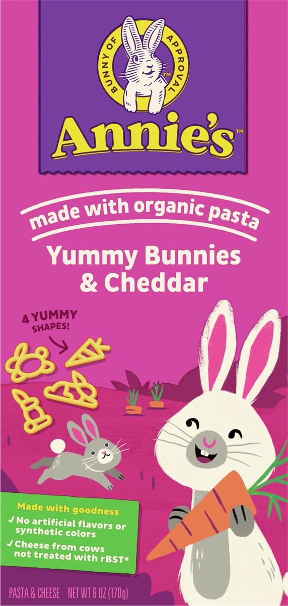 slide 6 of 9, Annie's Yummy Bunnies and Cheddar, Made with Real Cheese and Organic Pasta, 6 oz, 6 oz