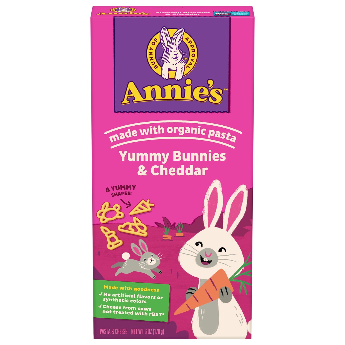 slide 1 of 1, Annie's Yummy Bunnies & Cheddar Pasta & Cheese 6 oz, 6 oz