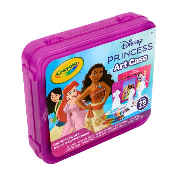 slide 7 of 10, Crayola Disney Princess Art Case, 75 Art Supplies for Girls & Boys, Art Kit for Kids, Coloring Set, Gift for Girls & Boys, 5+, 1 ct