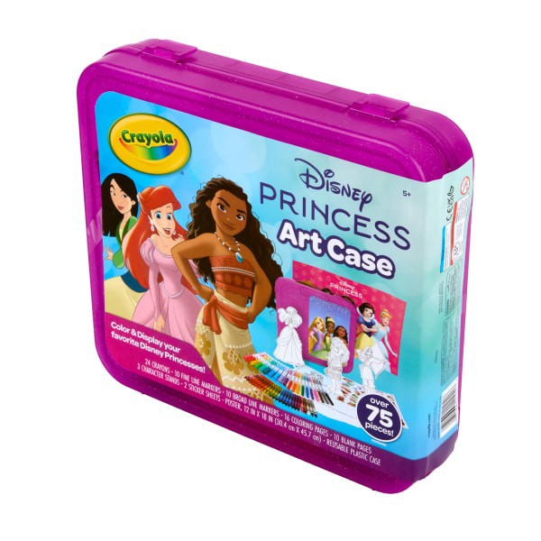 slide 3 of 10, Crayola Disney Princess Art Case, 75 Art Supplies for Girls & Boys, Art Kit for Kids, Coloring Set, Gift for Girls & Boys, 5+, 1 ct
