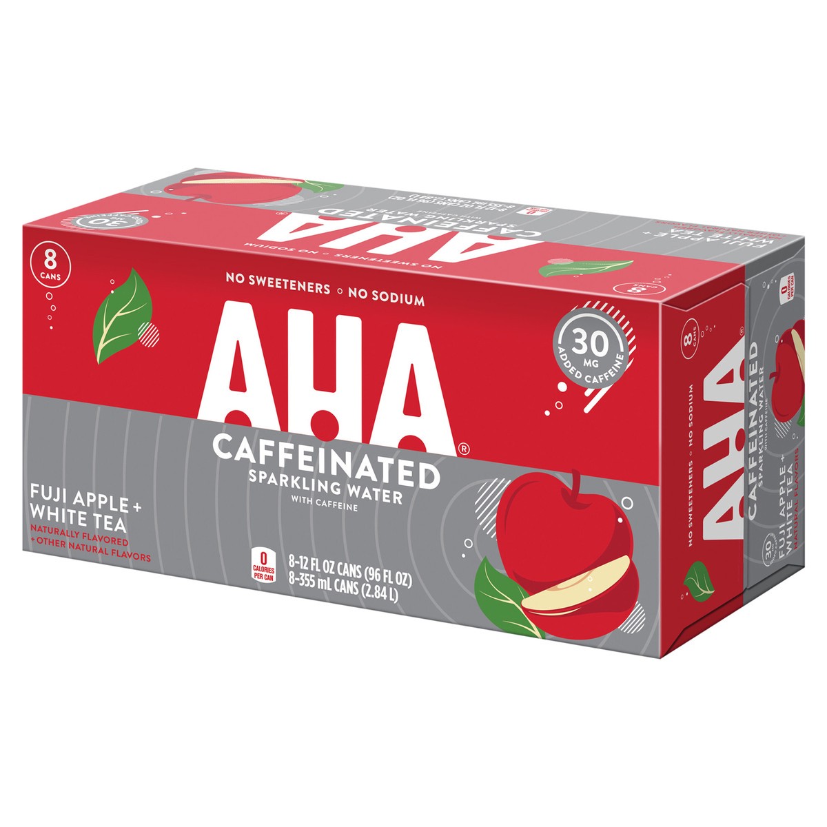 slide 6 of 12, Aha Fuji Apple + White Tea Cans, 12 fl oz, 8 Pack, 8 ct