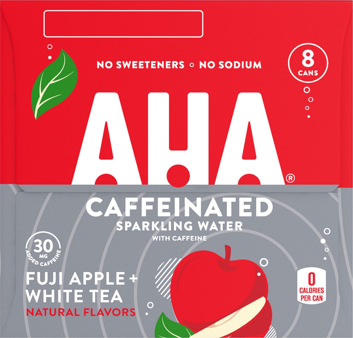 slide 10 of 12, Aha Fuji Apple + White Tea Cans, 12 fl oz, 8 Pack, 8 ct