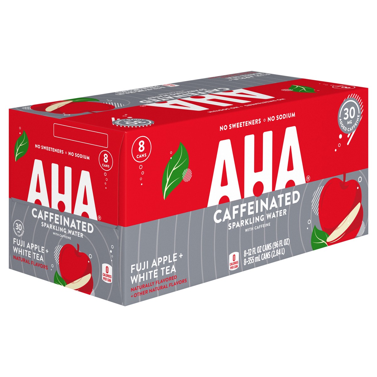slide 12 of 12, Aha Fuji Apple + White Tea Cans, 12 fl oz, 8 Pack, 8 ct
