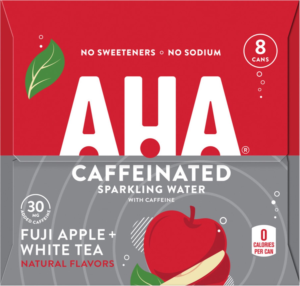 slide 8 of 12, Aha Fuji Apple + White Tea Cans, 12 fl oz, 8 Pack, 8 ct