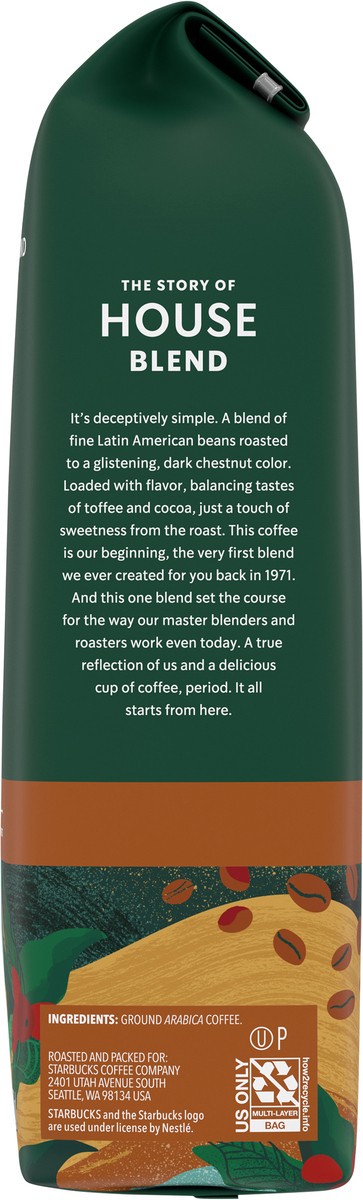 slide 5 of 9, Starbucks Ground Coffee, Medium Roast Coffee, House Blend, 100% Arabica, 1 bag (18 oz), 20 oz