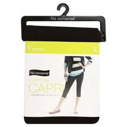 No Nonsense Black Cotton Capri Leggings - Large