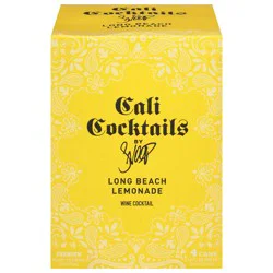 Cali Cocktails Long Beach Lemonade Agave Wine Cocktail, 4 Pack, 12 fl oz Cans