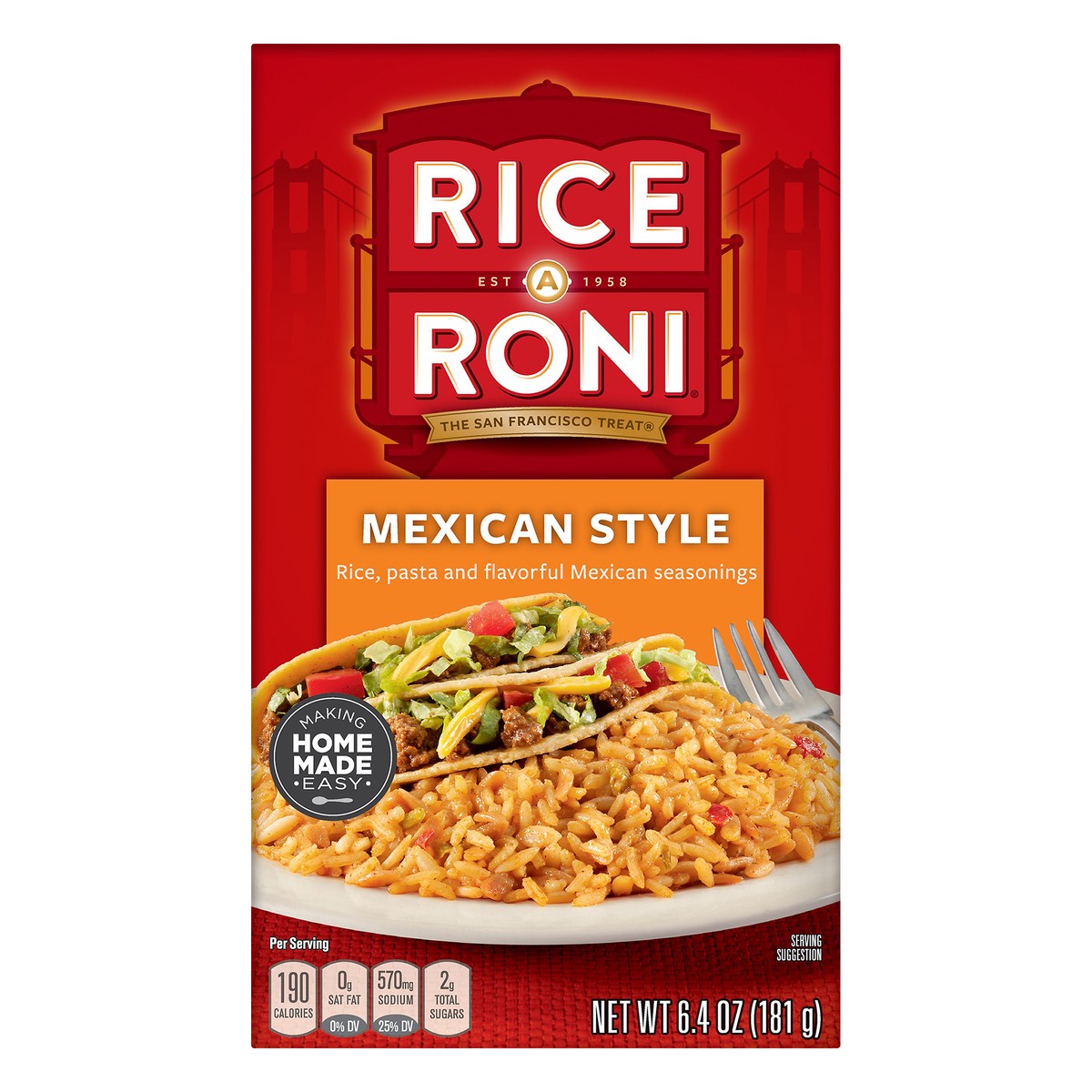 slide 7 of 12, Rice-A-Roni Rice A Roni Rice Pasta Mexican Style 6.4 Oz, 6.4 oz