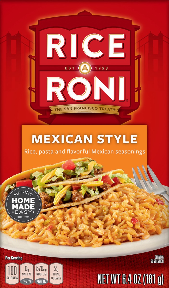slide 1 of 12, Rice-A-Roni Rice A Roni Rice Pasta Mexican Style 6.4 Oz, 6.4 oz