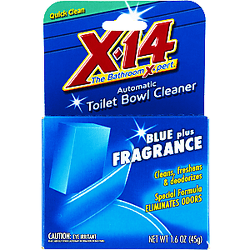 slide 4 of 9, X-14 Automatic Toilet Bowl Cleaner Blue Plus Fragrance, 1.6 oz