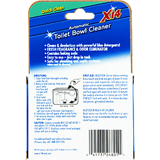 slide 7 of 9, X-14 Automatic Toilet Bowl Cleaner Blue Plus Fragrance, 1.6 oz