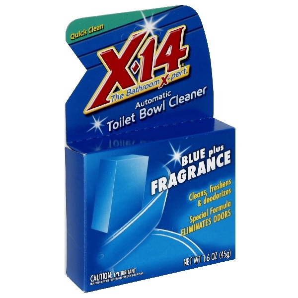 slide 1 of 9, X-14 Automatic Toilet Bowl Cleaner Blue Plus Fragrance, 1.6 oz