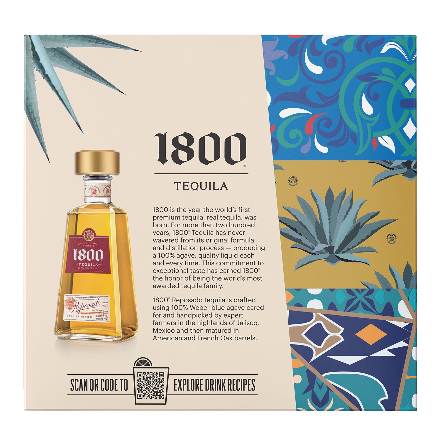 slide 6 of 10, 1800 Tequila Reposado with Limited Edition Bowl 80 Proof - 750 ml, 750 ml