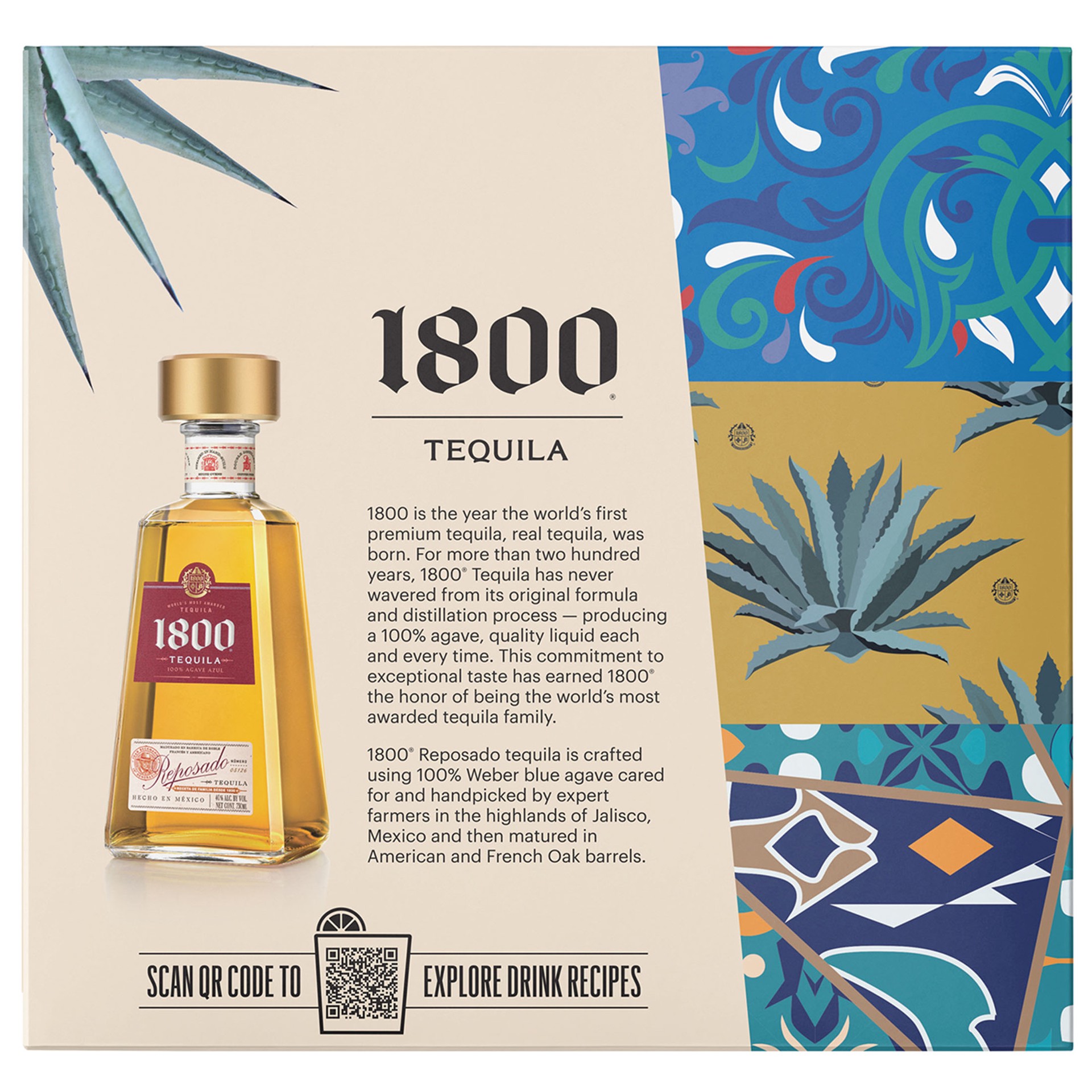 slide 2 of 10, 1800 Tequila Reposado with Limited Edition Bowl 80 Proof - 750 ml, 750 ml