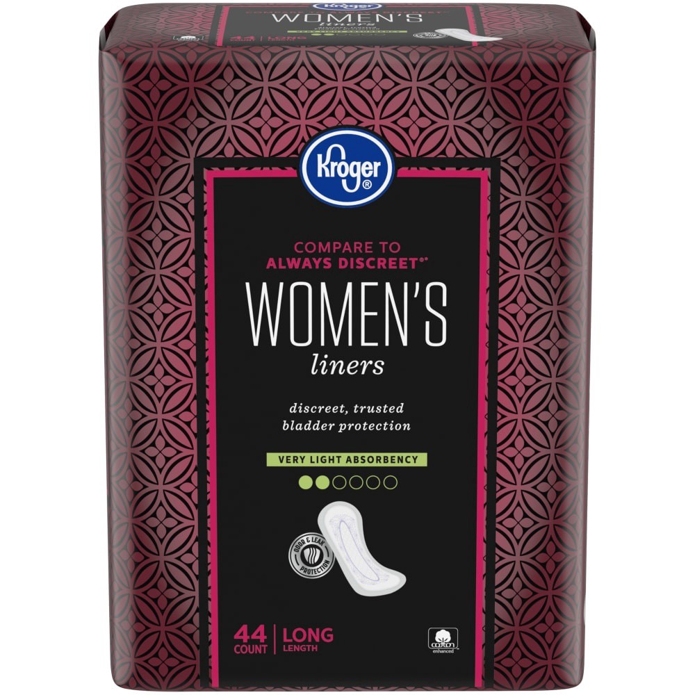 slide 1 of 1, Kroger Women's Very Light Absorbent Long Liners, 44 ct