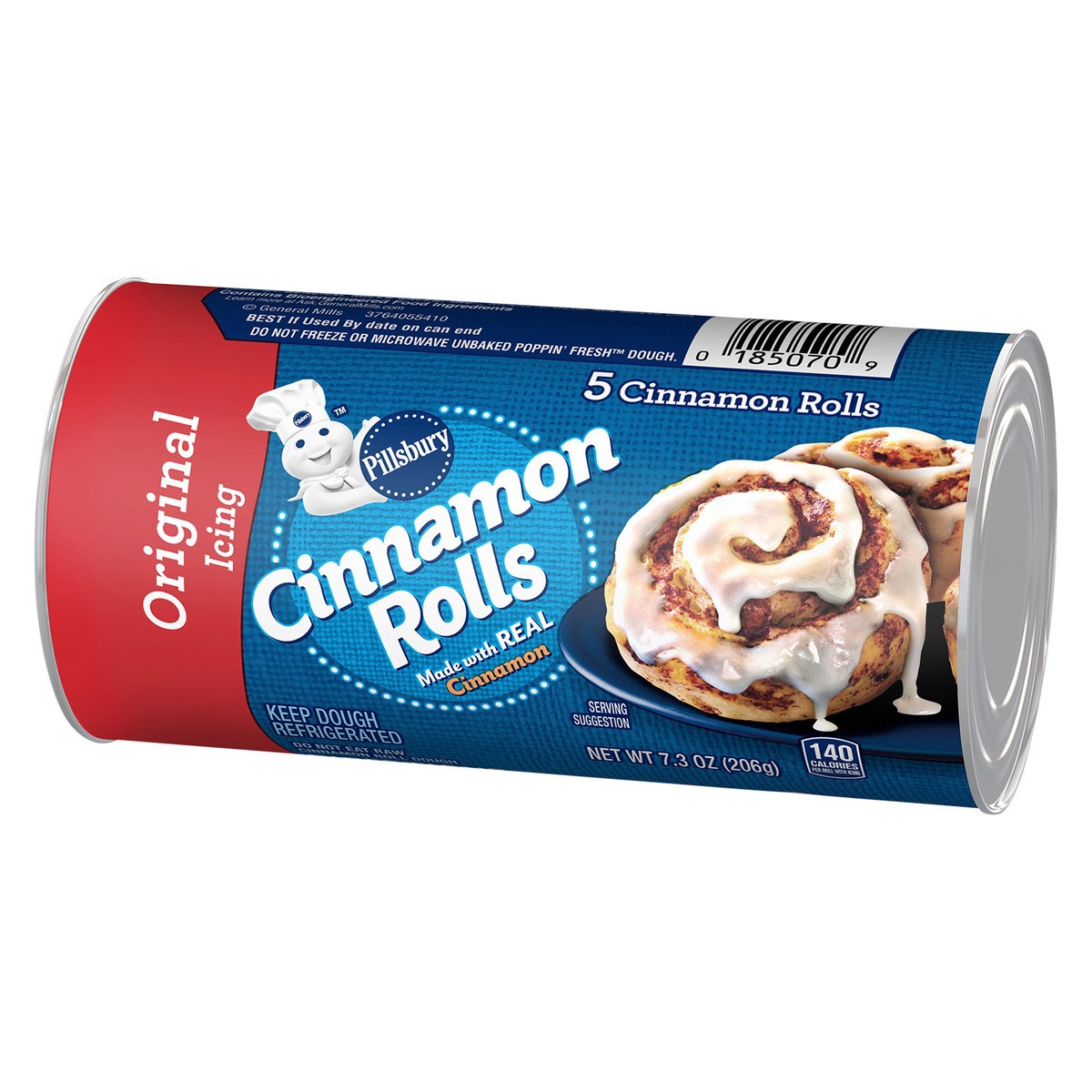 slide 2 of 9, Pillsbury Cinnamon Rolls with Original Icing, Refrigerated Canned Pastry Dough, 5 Rolls, 7.3 oz, 5 ct