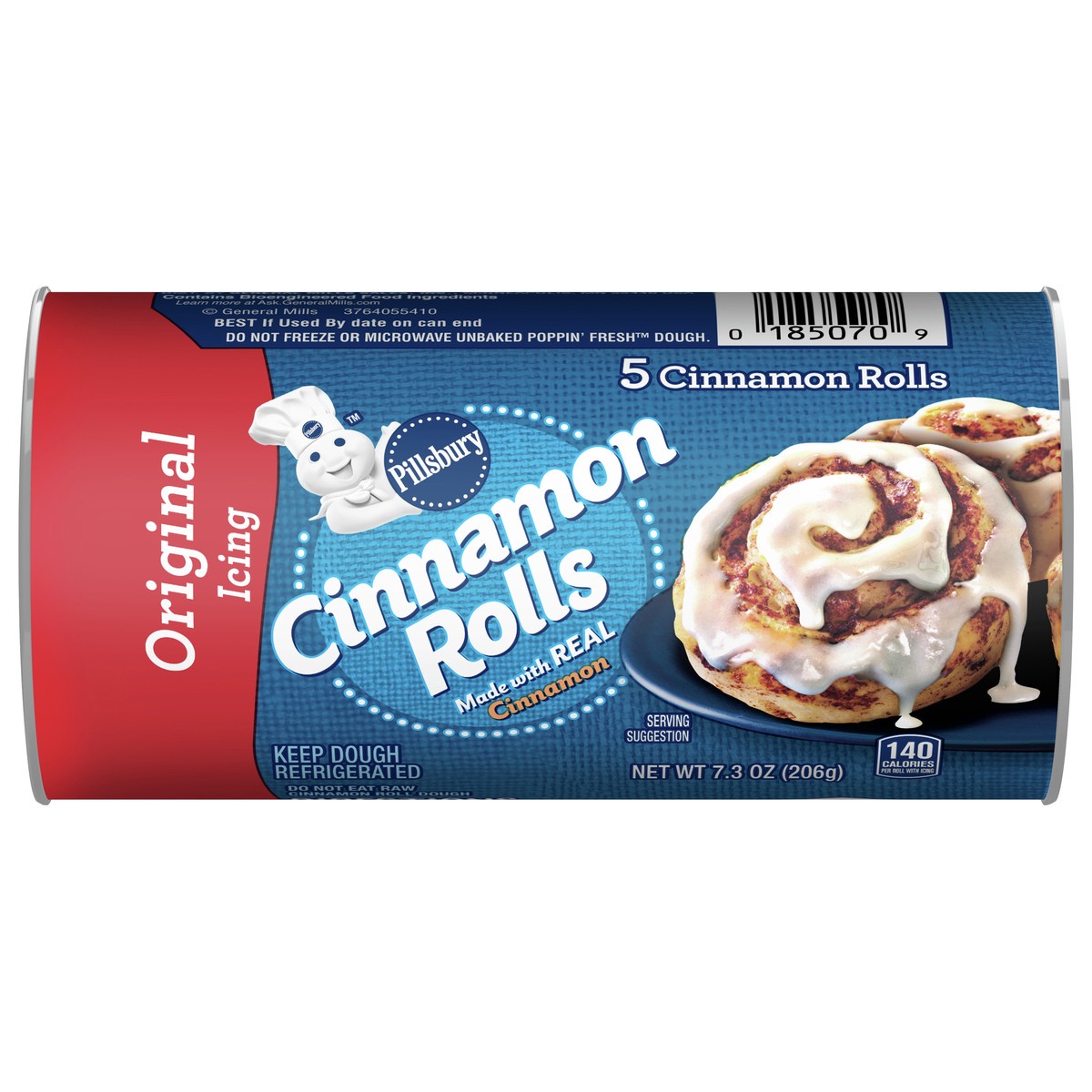 slide 1 of 9, Pillsbury Cinnamon Rolls with Original Icing, Refrigerated Canned Pastry Dough, 5 Rolls, 7.3 oz, 5 ct