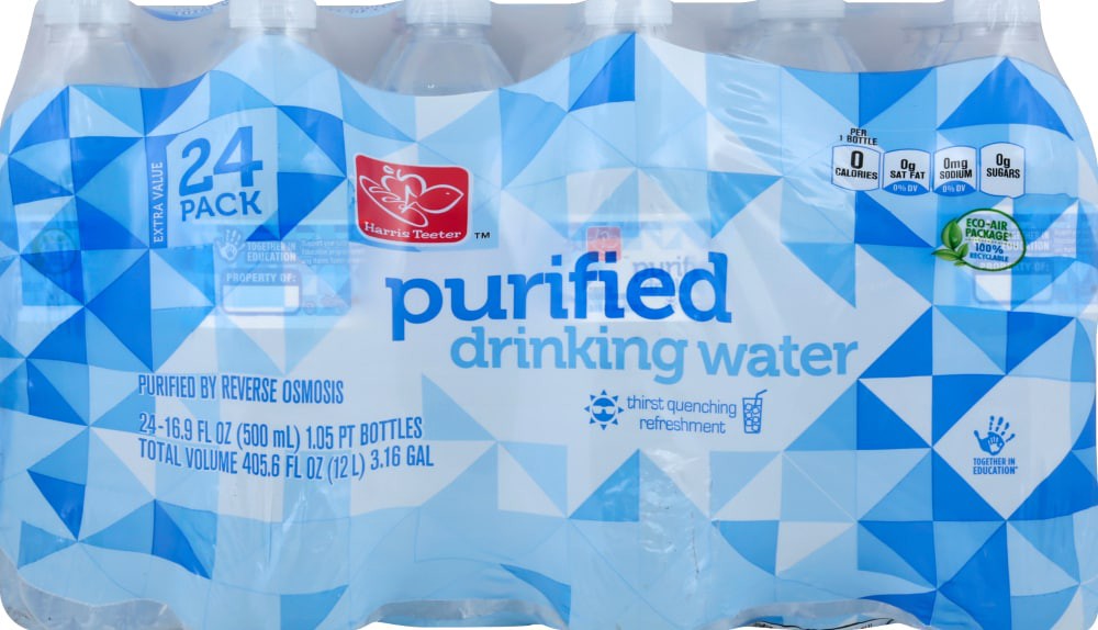 slide 1 of 2, Harris Teeter Purified Water - 405.6 oz, 24 ct; 16.9 fl oz