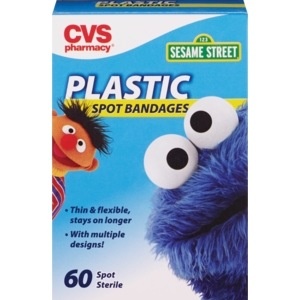 slide 1 of 1, CVS Health Plastic Sesame Street Bandages, Spot, 60 ct