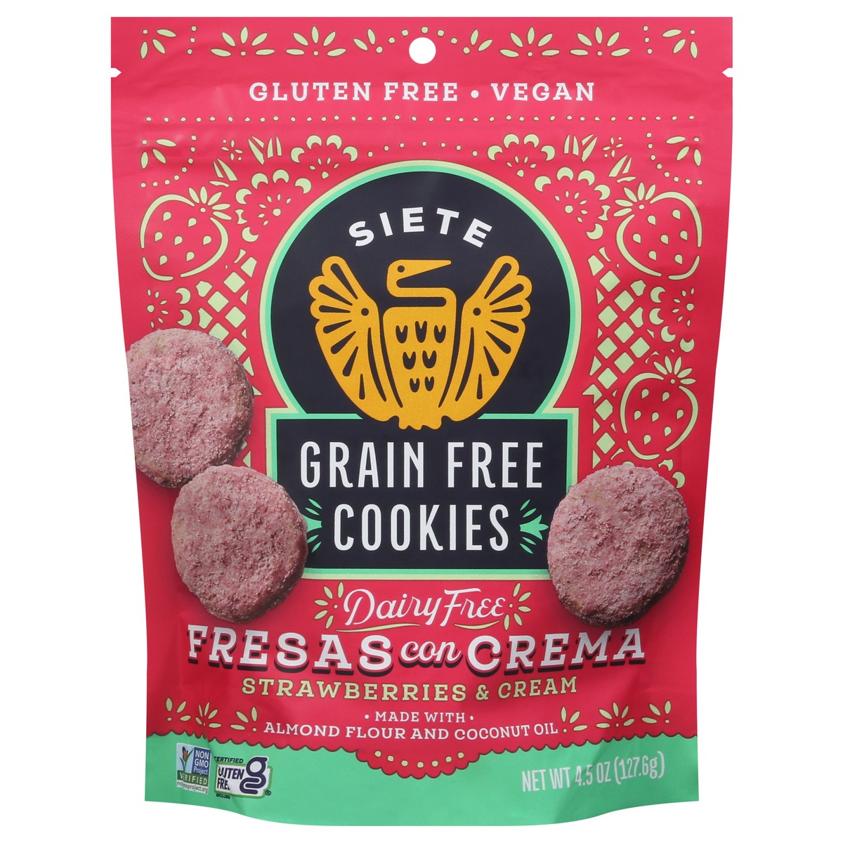 slide 2 of 13, Siete Grain Free Strawberries & Cream Cookies 4.5 oz, 4.5 oz