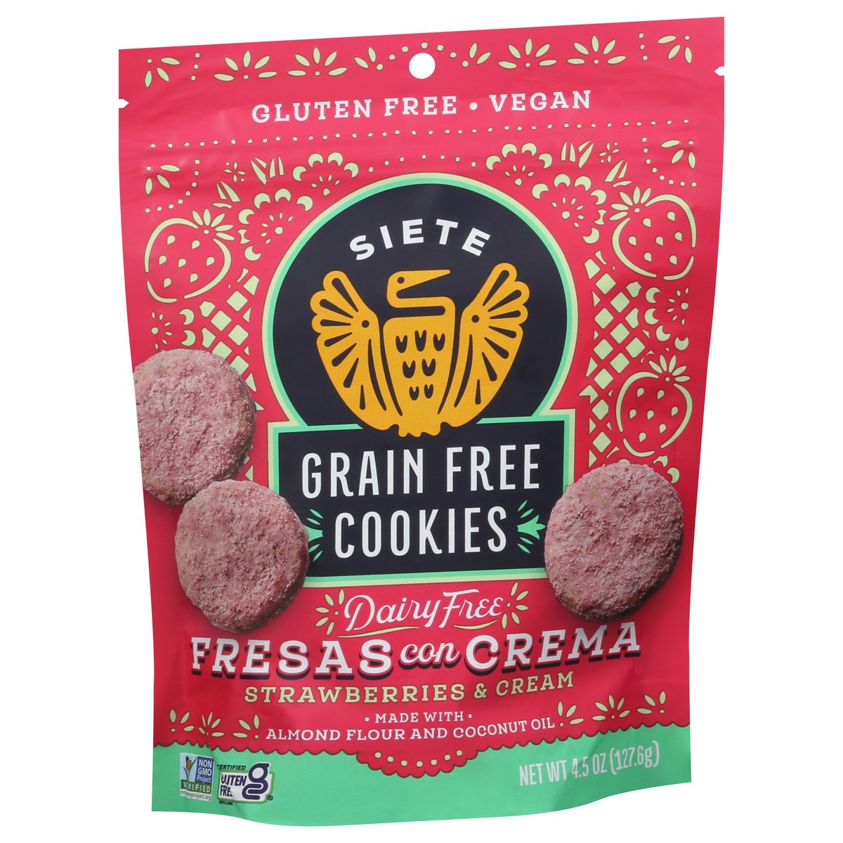 slide 10 of 13, Siete Grain Free Strawberries & Cream Cookies 4.5 oz, 4.5 oz