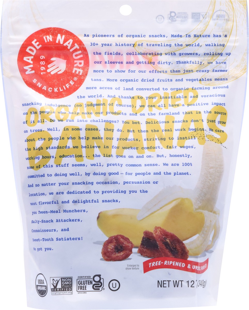 slide 6 of 9, Made in Nature Organic Dried Bananas 12 oz, 12 oz