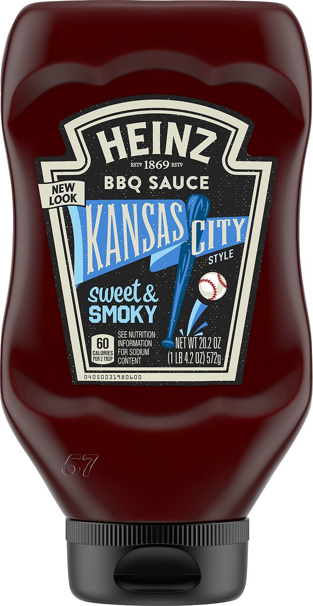 slide 5 of 9, Heinz Kansas City Style Sweet & Smoky BBQ Sauce, 20.2 oz Bottle, 20.2 oz